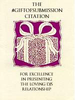 #giftofsubmission Citation for
Excellence