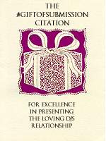 #giftofsubmission Citation for
Excellence